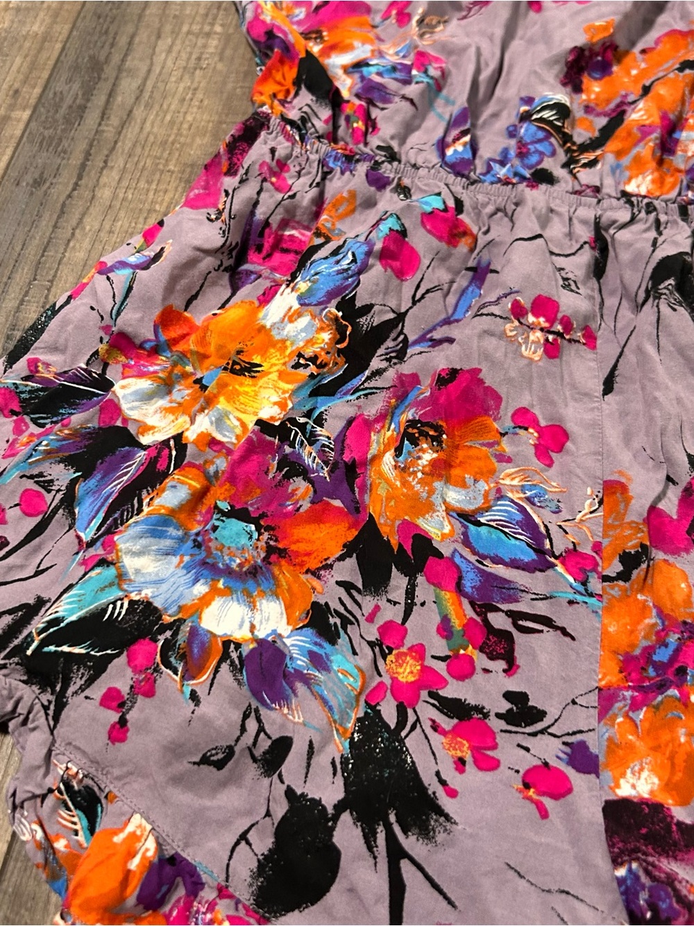 Umgee Lavender Floral Off-Shoulder Romper - Picture 2 of 7
